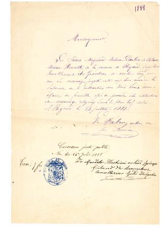 [Demande de dispense pour Antoine Paulin Miryonan et Marie-Henriette Blanc]