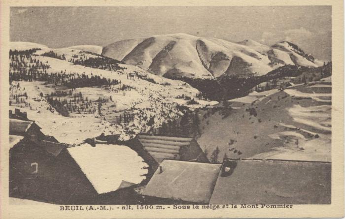 Beuil (A.M.) - 1500m sous la neige et le Mont Pommier