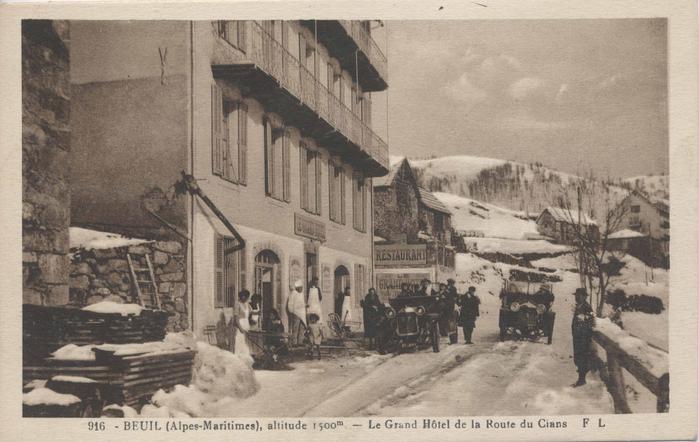916. Beuil (A.-M.) (alt.1600m) Le Grand Hôtel et la route du Cians