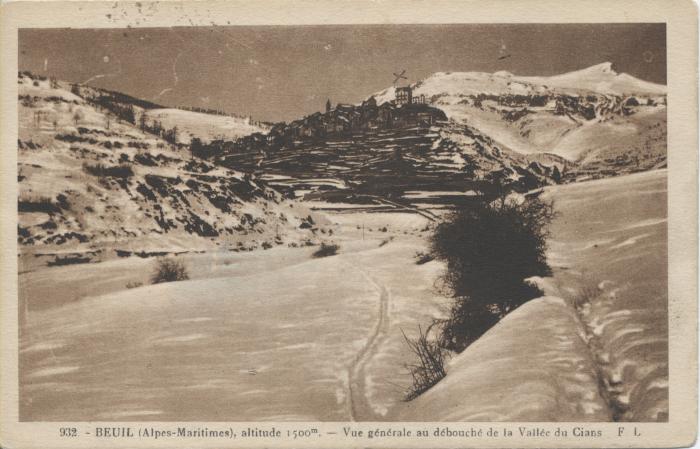 Beuil (A.M.) alt 1500m - vue générale au débouché du Cians
