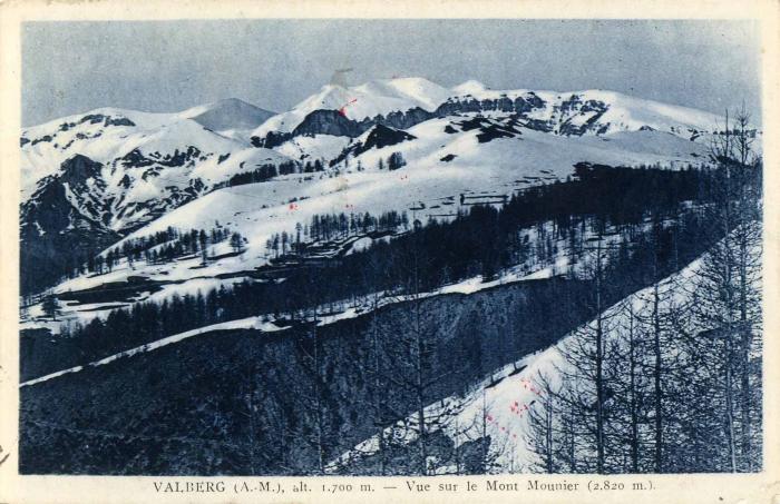 VALBERG (A.-M.), alt. 1.700 m. - Vue sur le Mont Mounier (2.820 m.)